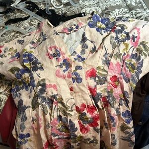 Floral Button-Down Tobie Linen Dress ANTHROPOLOGIE- worn once!
